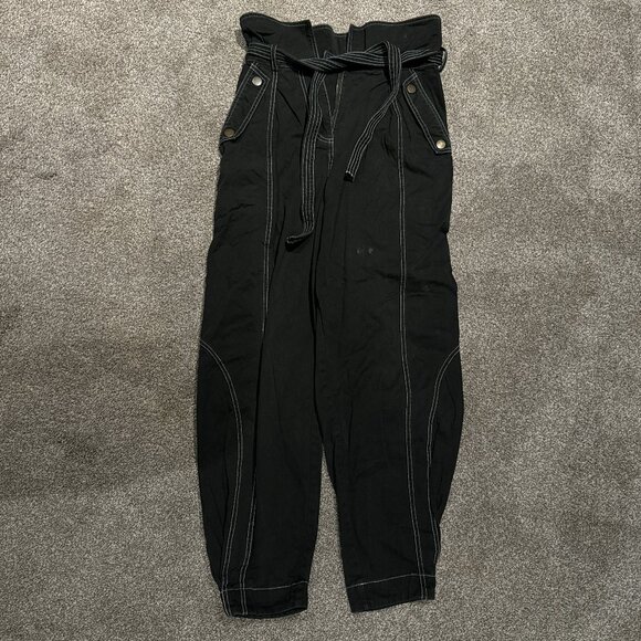 Ulla Johnson Rowen Pants Cotton Dark Greenish Black *Flawed* Size 2 - Picture 2 of 5